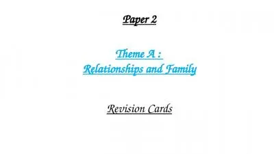 Paper  2 Theme A :  Relationships