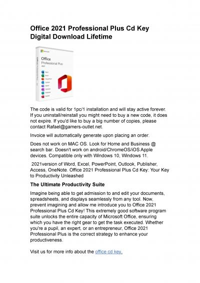 Office 2021 Professional Plus Cd Key Digital Download Lifetime