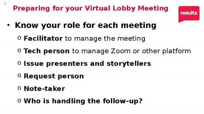 Know your role for each meeting