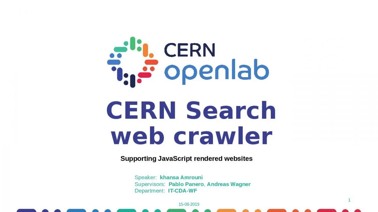 PPT-CERN Search web crawler Supporting JavaScript rendered websites