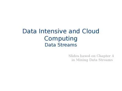 Data Intensive and Cloud Computing