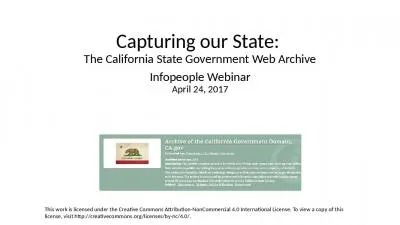 Capturing our State :  The California State Government Web Archive