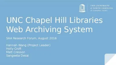 UNC Chapel Hill Libraries