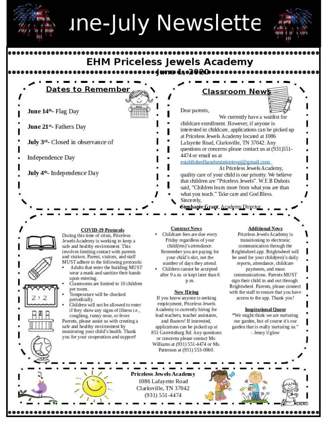 PPT-June-July Newsletter EHM Priceless Jewels Academy