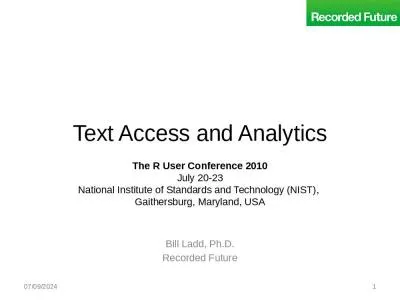 Text Access and Analytics