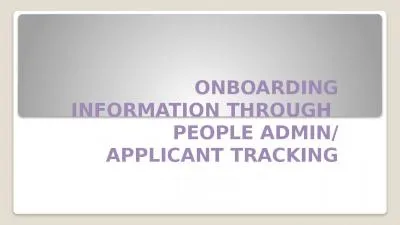 ONBOARDING INFORMATION THROUGH