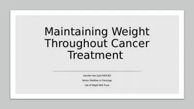 Maintaining Weight Throughout Cancer Treatment 