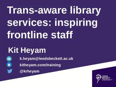 Trans-aware library services: inspiring frontline staff