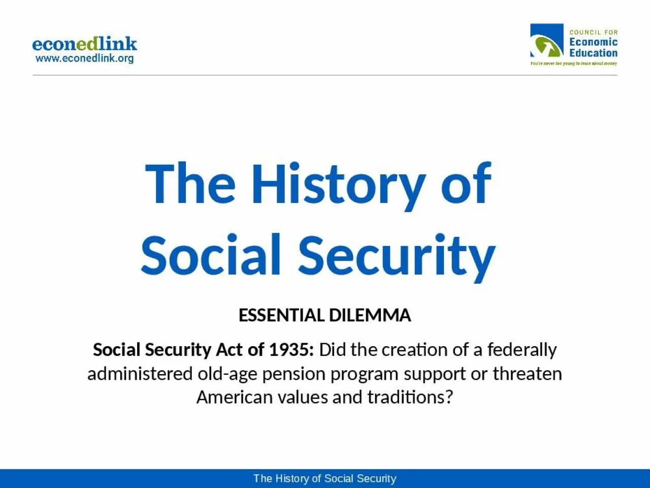 PPT-The History of Social Security