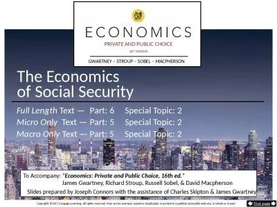 The Economics  of Social Security