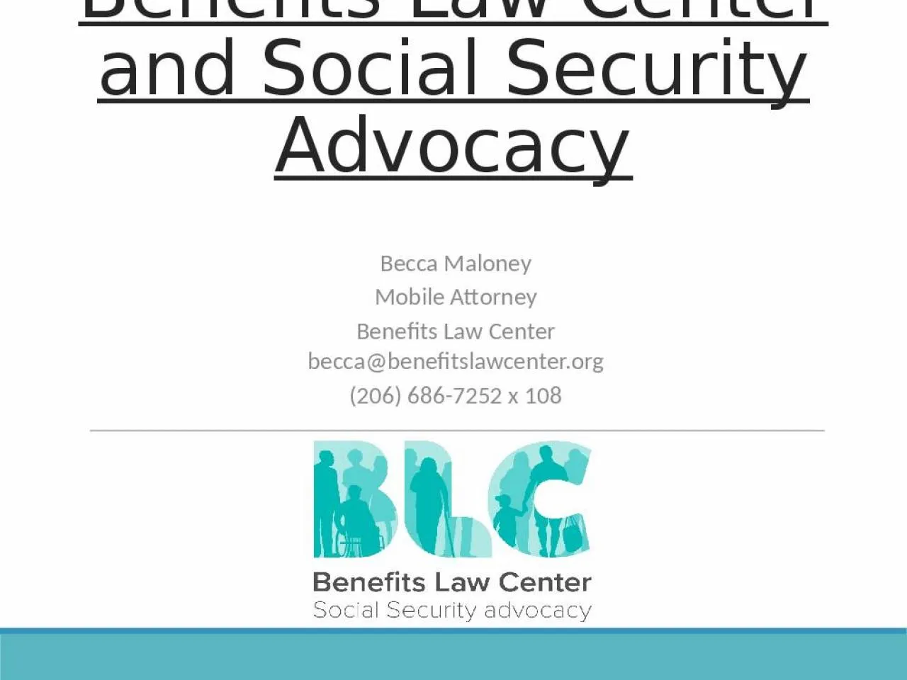 PPT-Benefits Law Center and Social Security Advocacy