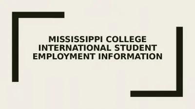 Mississippi College International Student Employment Information