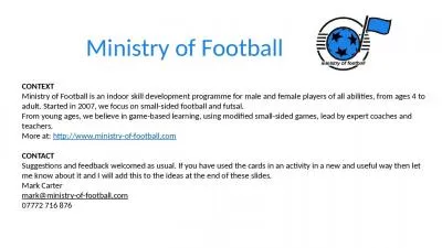 Ministry of Football CONTEXT