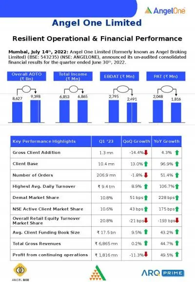 Resilient Operational & Financial Performance