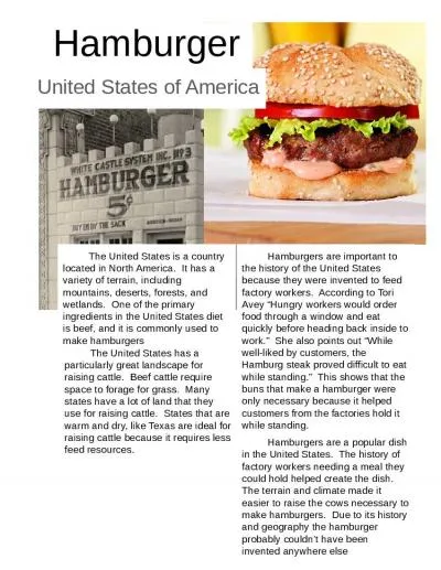 Hamburger United States of America