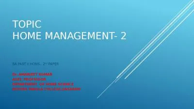 Topic Home management- 2