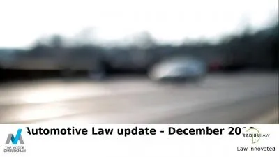 Automotive Law update – December 2018