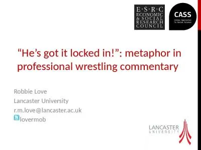 “He’s got it locked in!”: metaphor in professional wrestling commentary