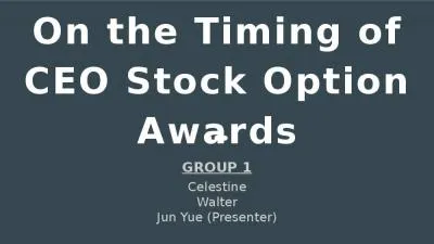 On the Timing of CEO Stock Option Awards