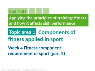 Components of fitness applied in sport