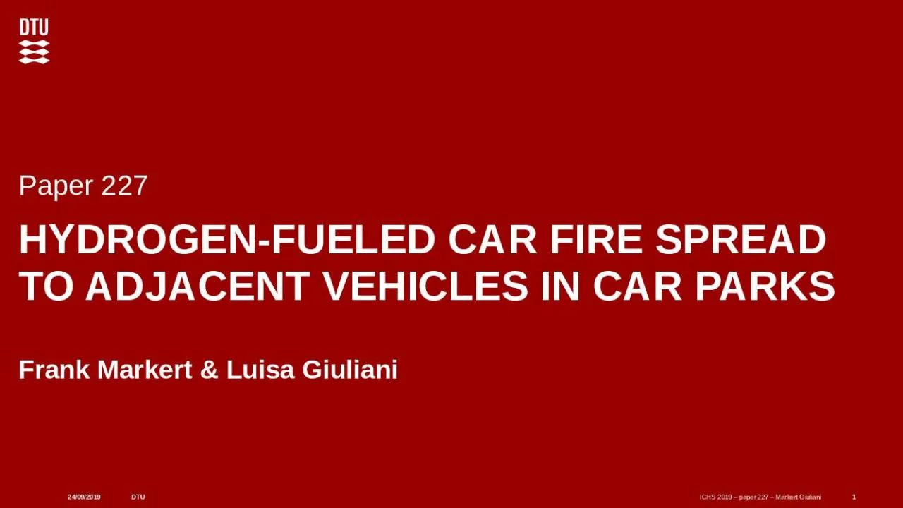 PPT-HYDROGEN-FUELED CAR FIRE SPREAD TO ADJACENT VEHICLES IN CAR PARKS