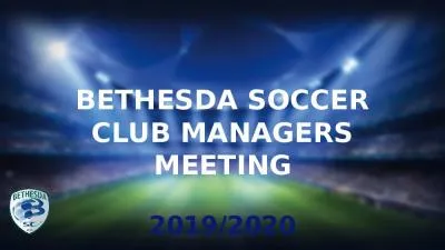 Bethesda Soccer Club Managers Meeting