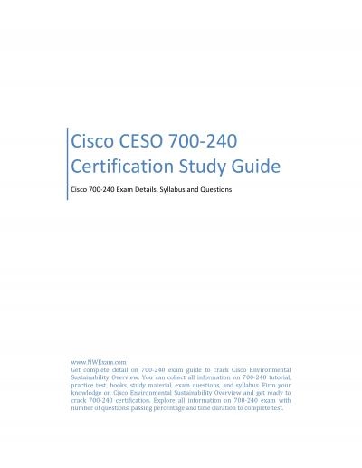 Cisco CESO 700-240 Certification Study Guide