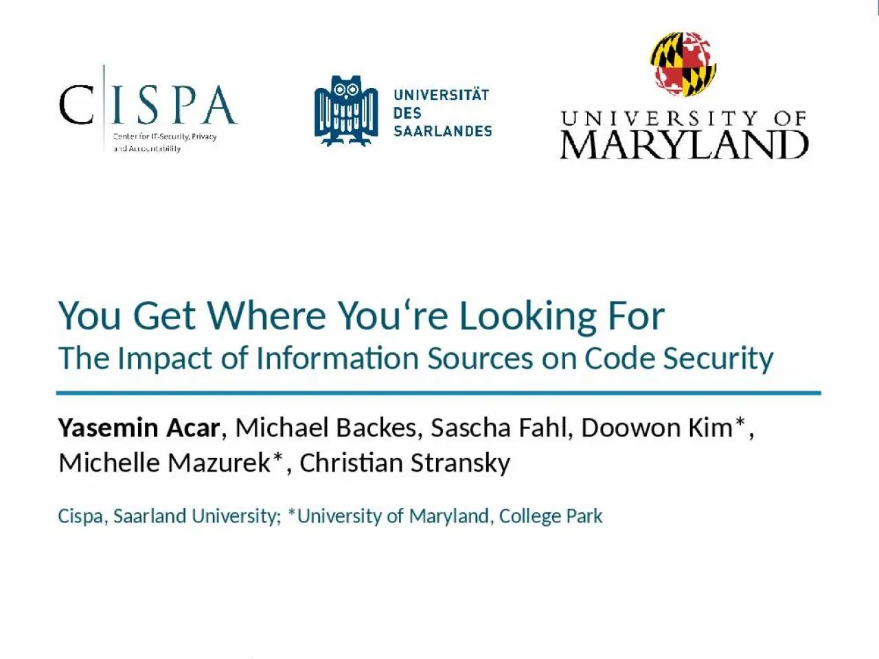 PPT-Yasemin Acar , Michael Backes, Sascha Fahl,