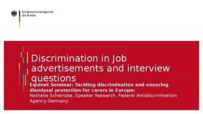 Discrimination in Job advertisements and interview questions