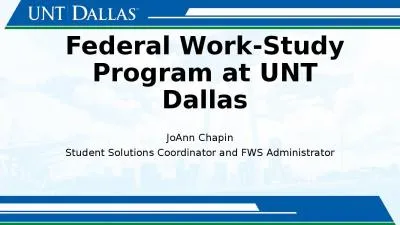 Federal Work-Study Program at UNT Dallas