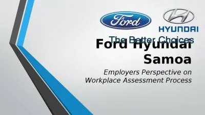 Ford Hyundai Samoa Employers Perspective on Workplace Assessment Process