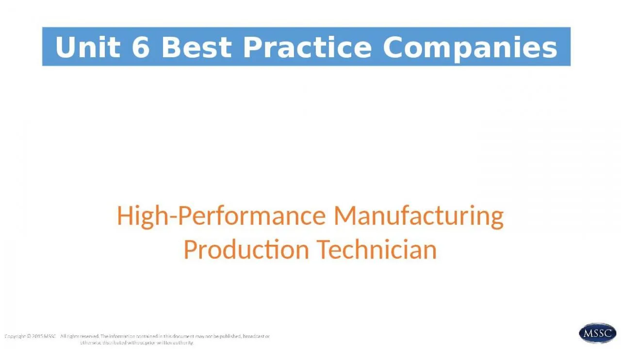 PPT-Unit 6 Best Practice Companies