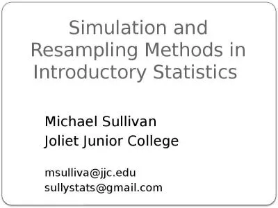 Simulation and  Resampling