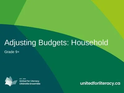 Adjusting Budgets: Household