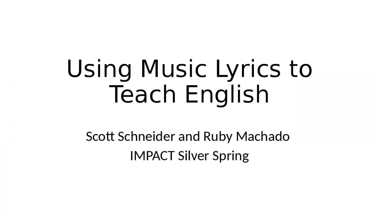 PPT-Using Music Lyrics to Teach English