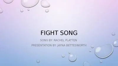 Fight song Song By: Rachel