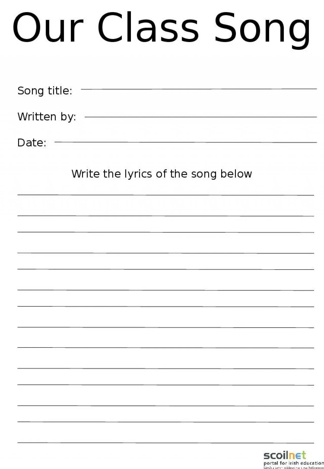 PPT-Our Class Song Song title: