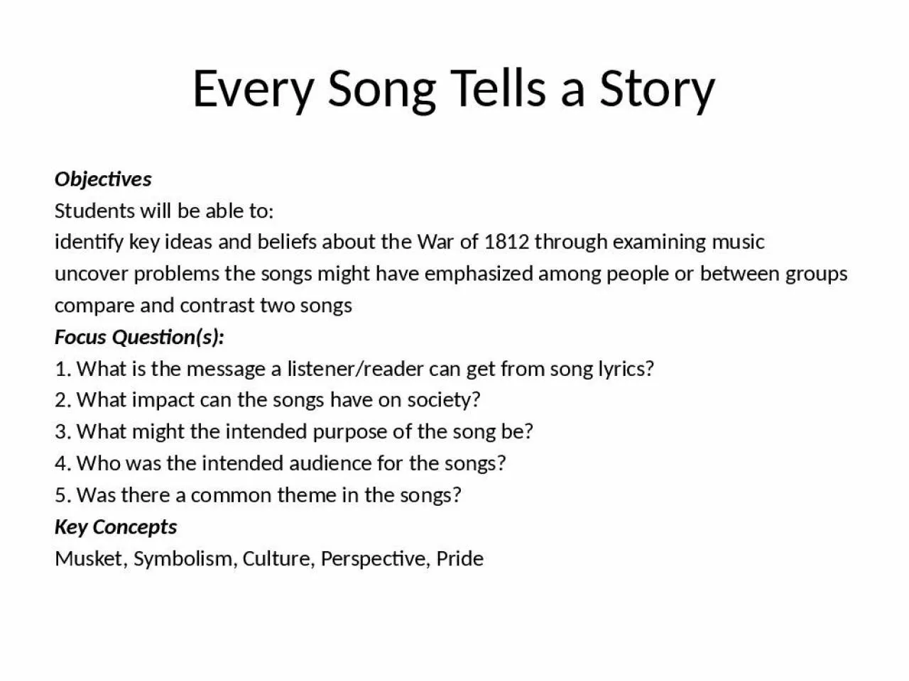 PPT-Every Song Tells a Story