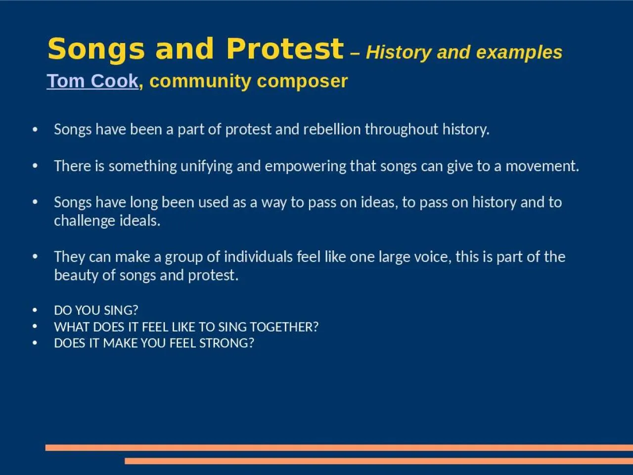 PPT-Songs and Protest – History and examples