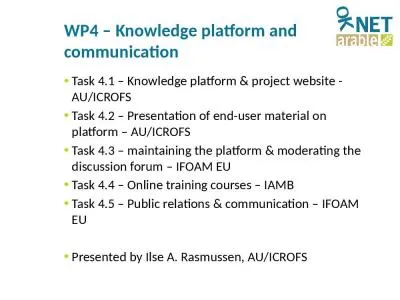 WP4 – Knowledge platform and communication