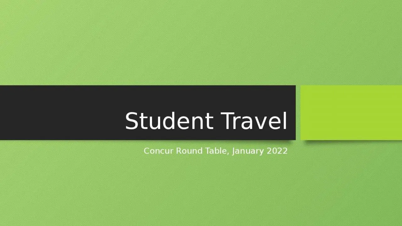 Student Travel Concur Round Table, January 2022