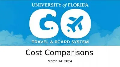 Cost Comparisons March 14, 2024