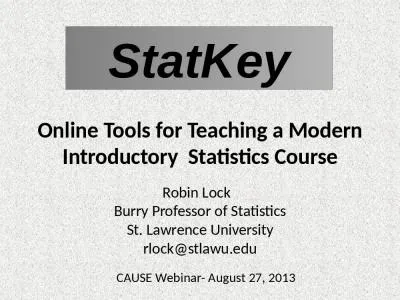 StatKey Online Tools for Teaching a Modern Introductory  Statistics Course