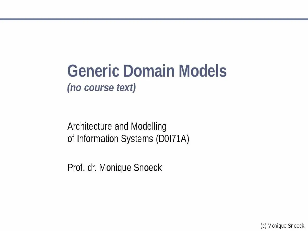 PPT-Generic Domain Models