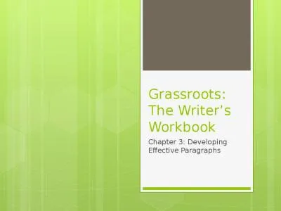 Grassroots:  The Writer’s Workbook