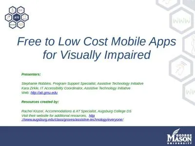 Free to Low Cost Mobile Apps for Visually Impaired