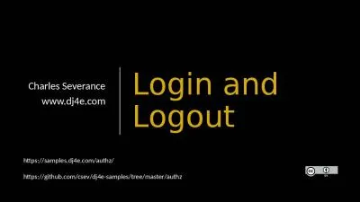 Login and Logout Charles Severance