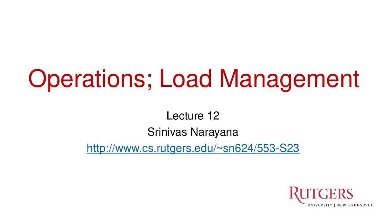 PPT-Operations; Load Management