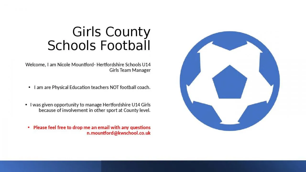 PPT-Girls County Schools Football