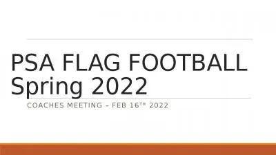 PSA FLAG FOOTBALL Spring 2022